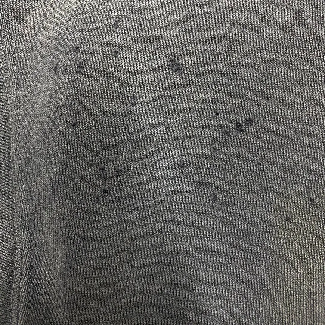 SAINT Mxxxxxx CREW NECK SWT SHIRTS 'RAINBOW SNT'/BLK Rainbow SAINT destruction sweatshirt, washed black S-XL Assute dyeing, genuine whole garment sprayed with horsetail fading process, collar/cuffs frayed in many places, front and rear panels/sleeves super complicated hanging grinding, heavy washing and water discoloration, correct fruit mark/angel mark
